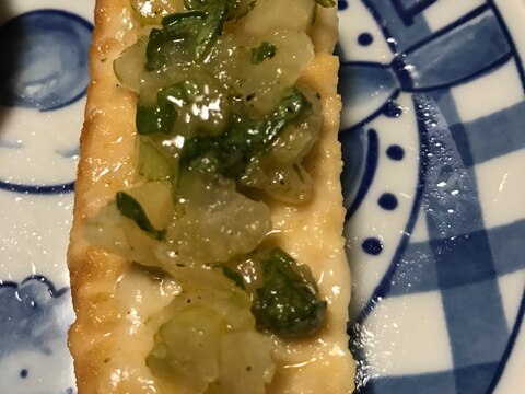 セロリのせ厚揚げ焼き